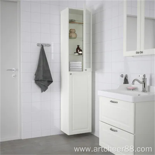 Tall cabinet on the vanity bathroom cabinet